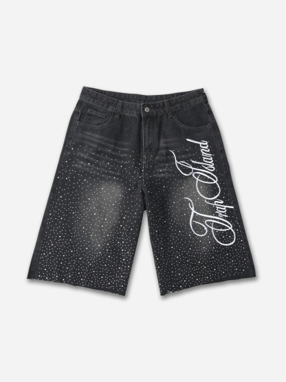 Vintage Washed High Street Jorts Distressed Denim Shorts