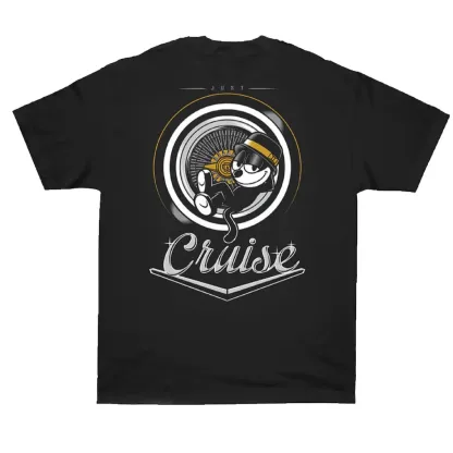 Cruise Car Felix The Cat Printed T-Shirt（Double-sided Print）