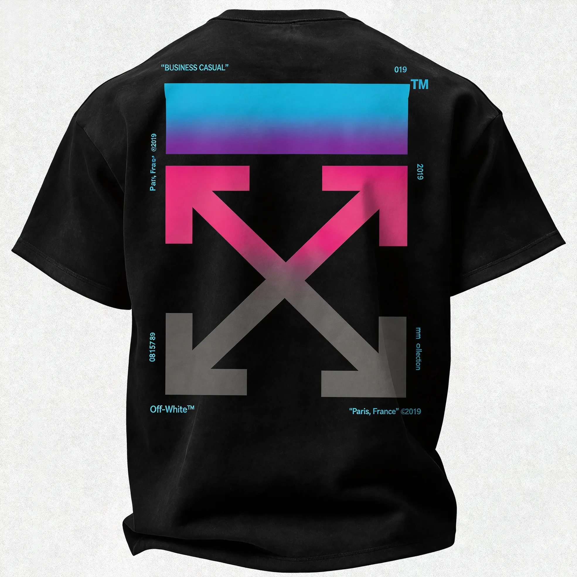 Off-White Gradient Arrow Business Casual Printed Men's T-shirt