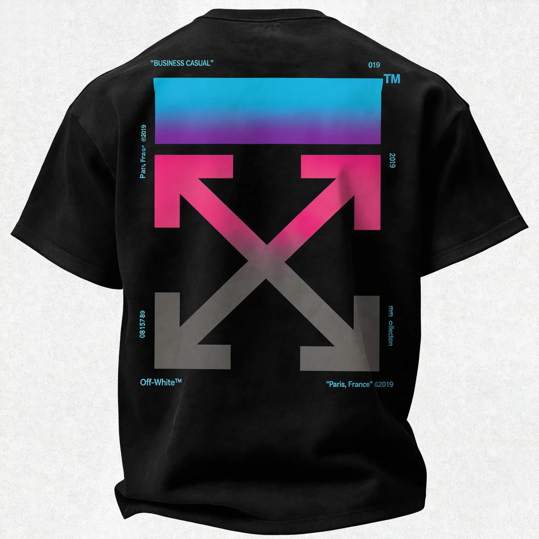 Off-White Gradient Arrow Business Casual Printed Men's T-shirt