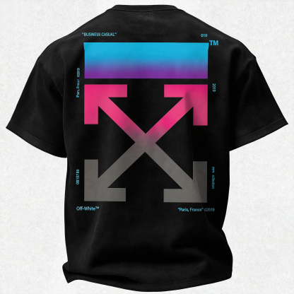 Off-White Gradient Arrow Business Casual Printed Men's T-shirt