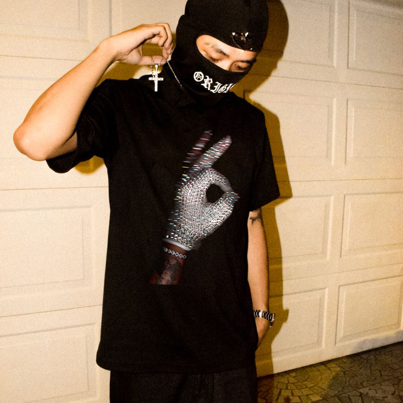 DRAKE "ICEMAN" Ok Hand Graphic  Printed Men's T-shirt