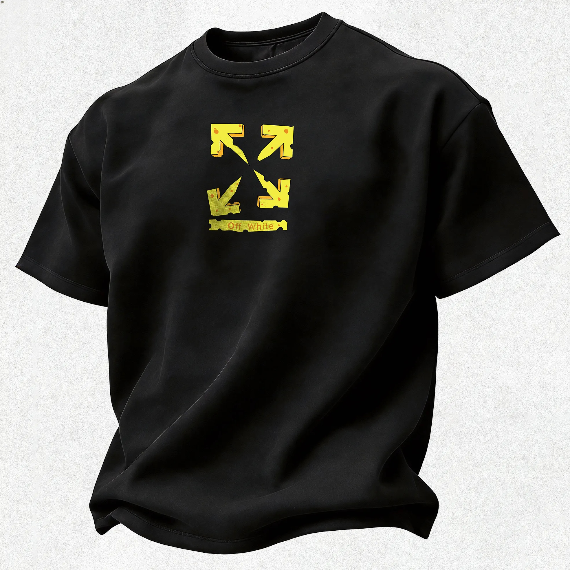 Off-White Tom And Jerry Cheese Arrow Printed Men's T-shirt