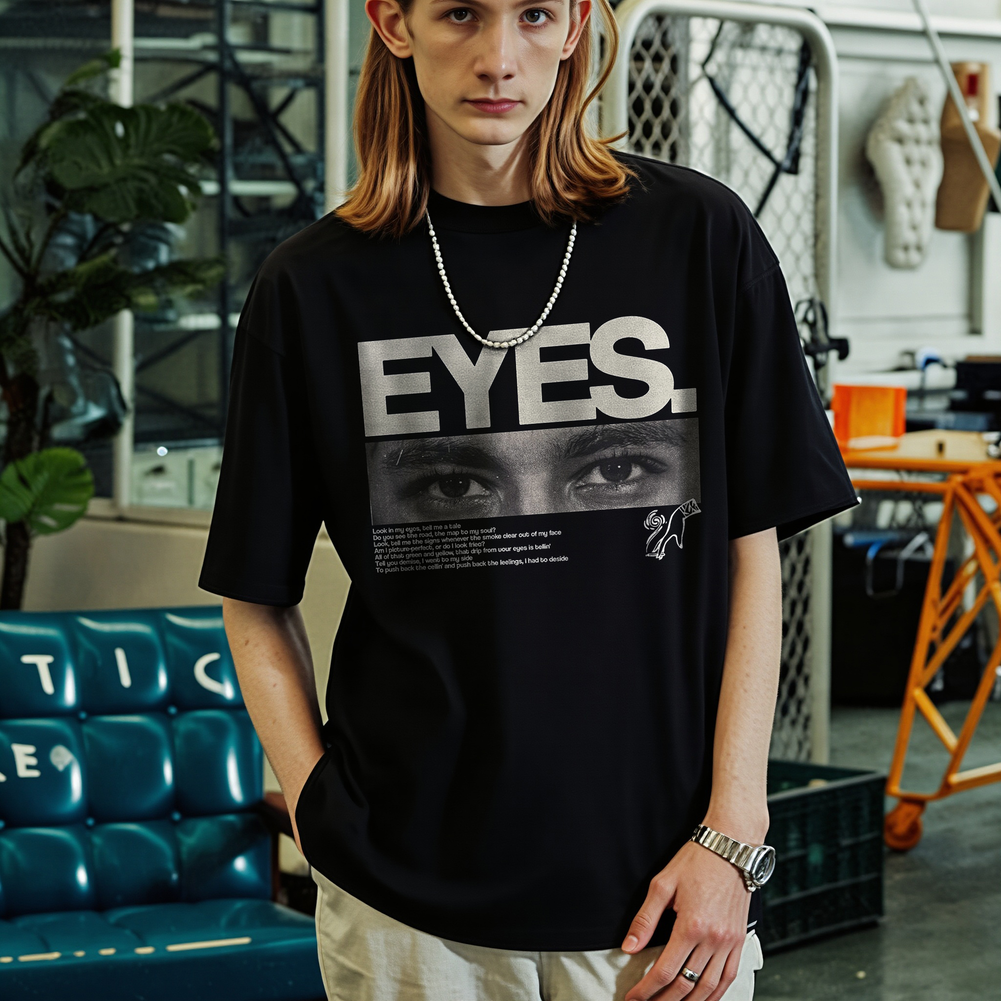 Eyes Portrait Graphic Printed Men's T-shirt