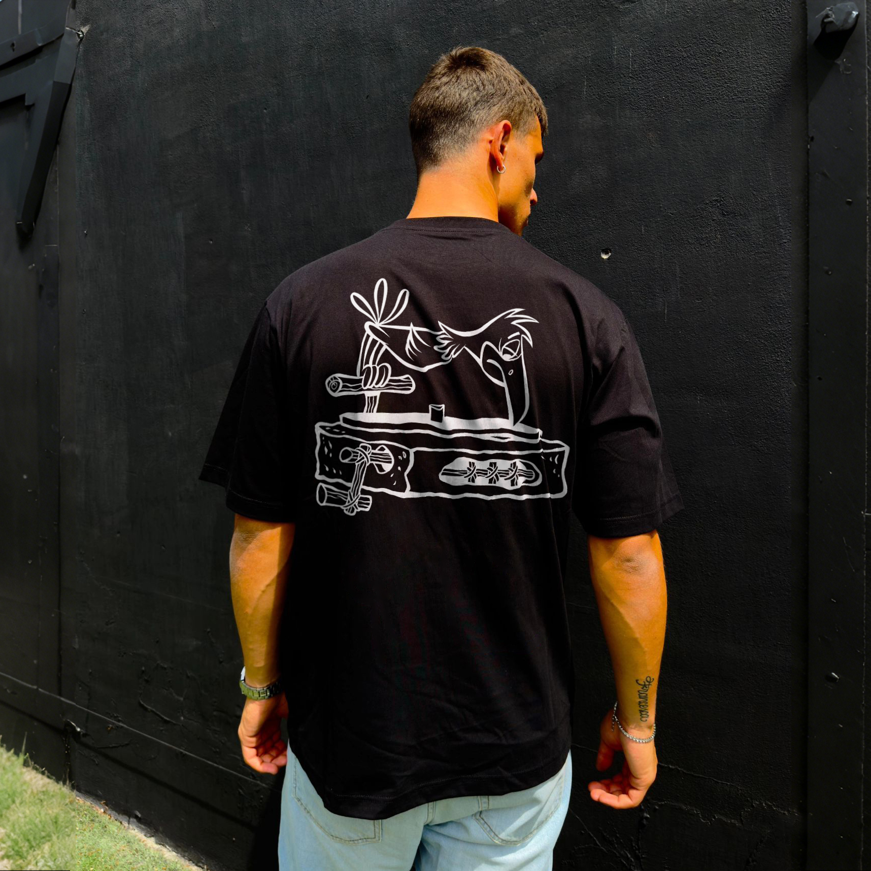 Bird And Record Printed Men's T-shirt