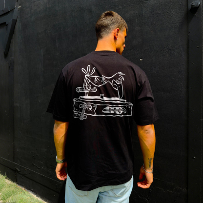 Bird And Record Printed Men's T-shirt