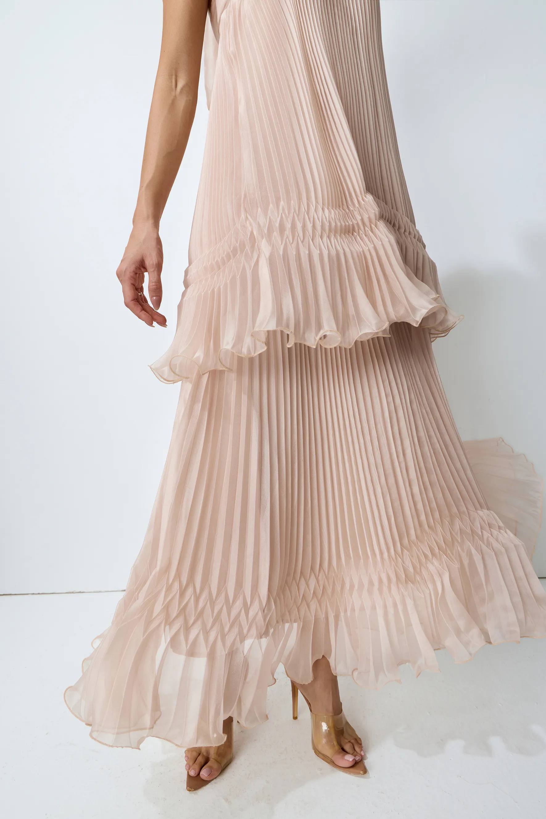 Celia Pink Backless Halter Dress
