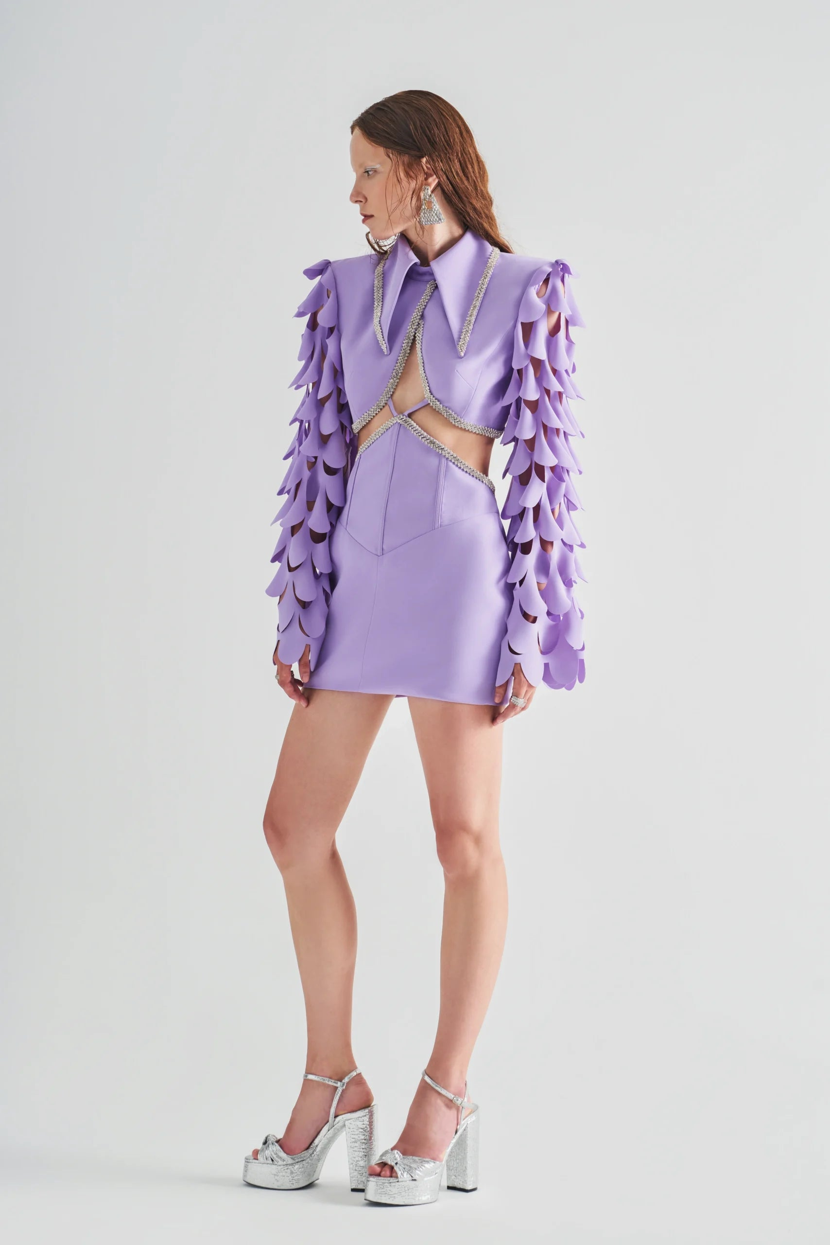Katia Purple Lace Layered Mini Skirt
