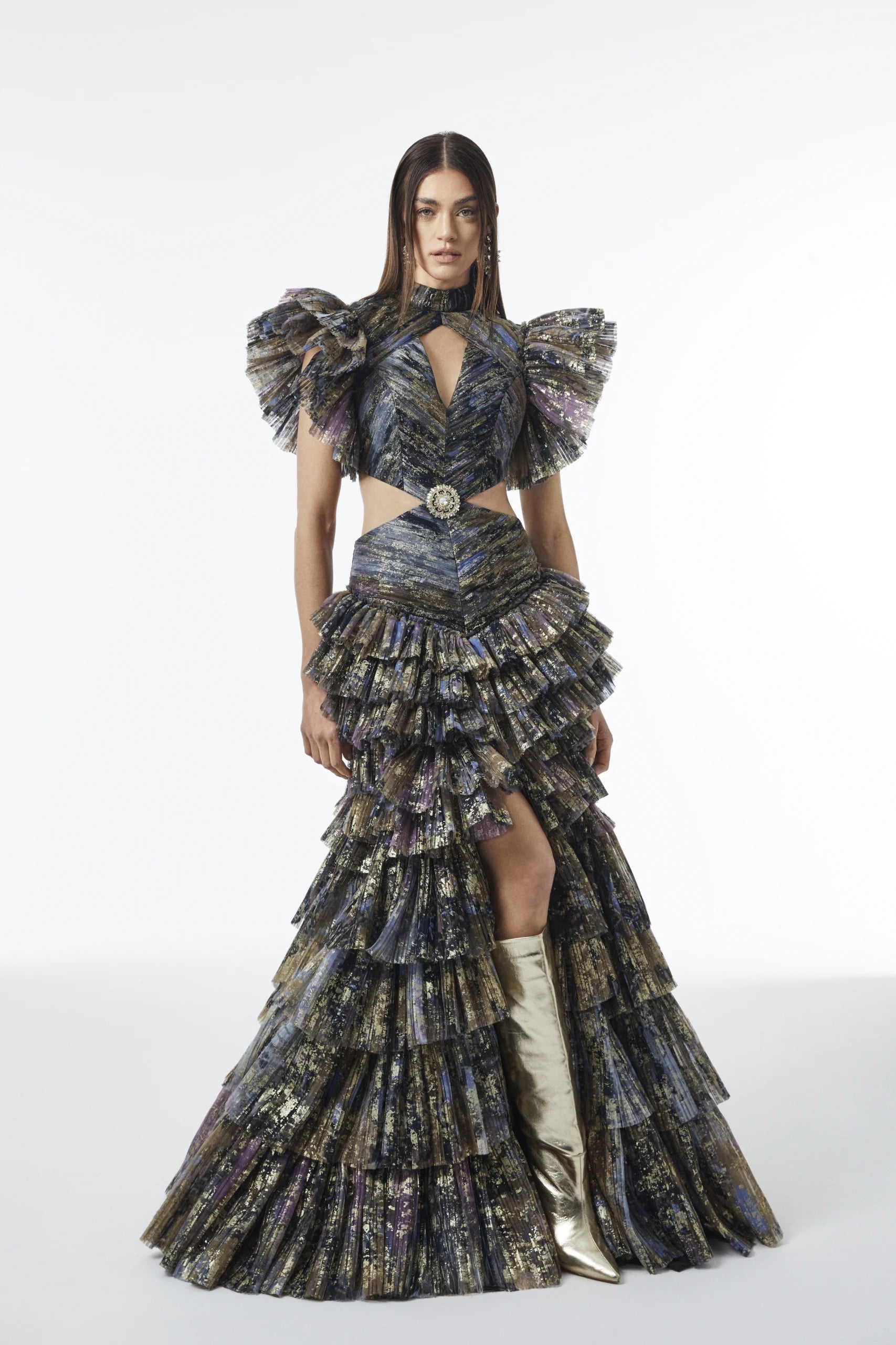 Coralie Openwork Layered Ruffle Skirt