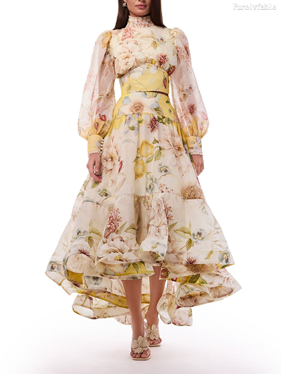 Ilaria Vintage-Print Dress Set