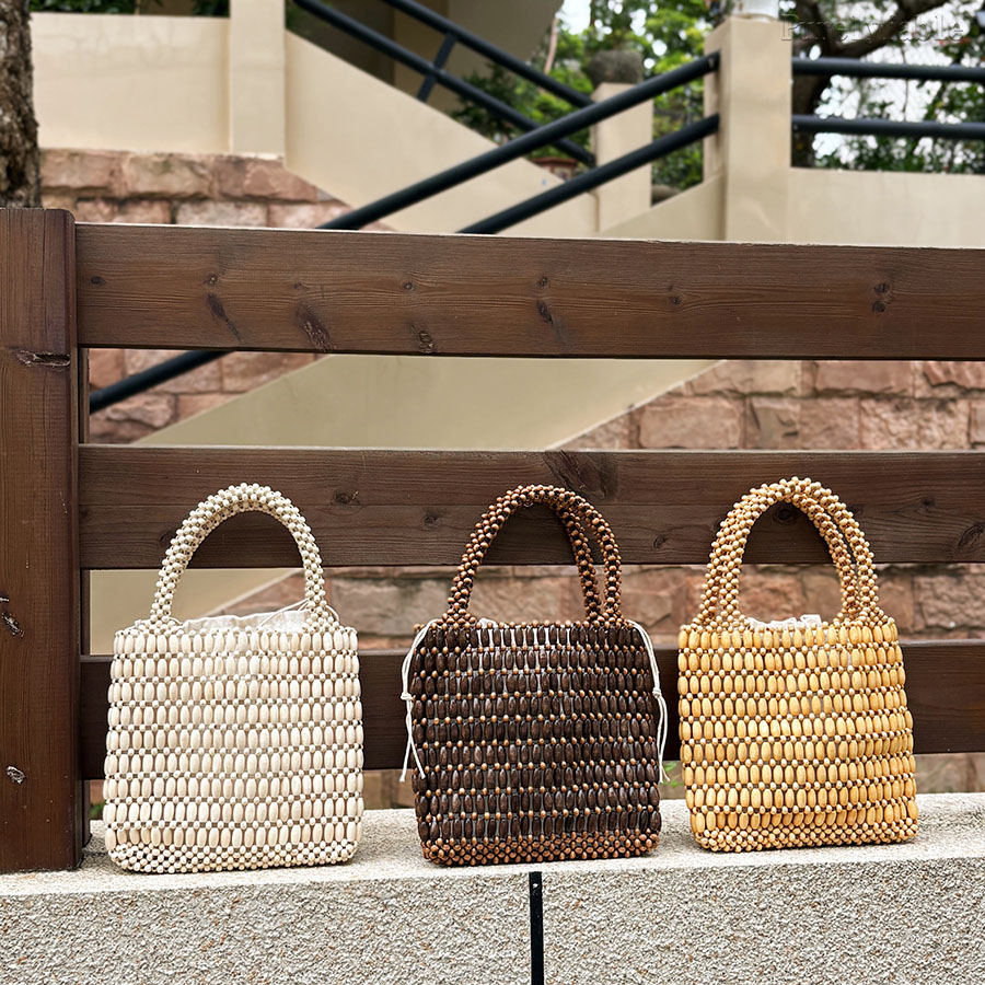 Golden Hand Woven Bag