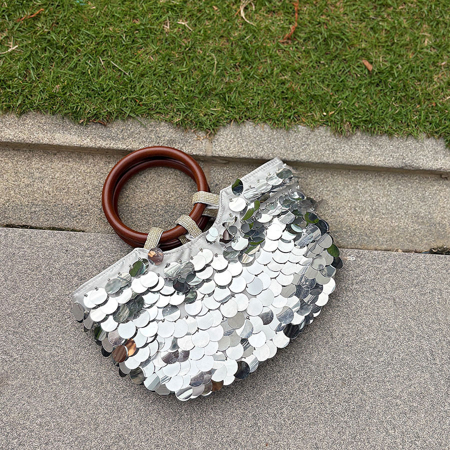 Silver Circular Handbag