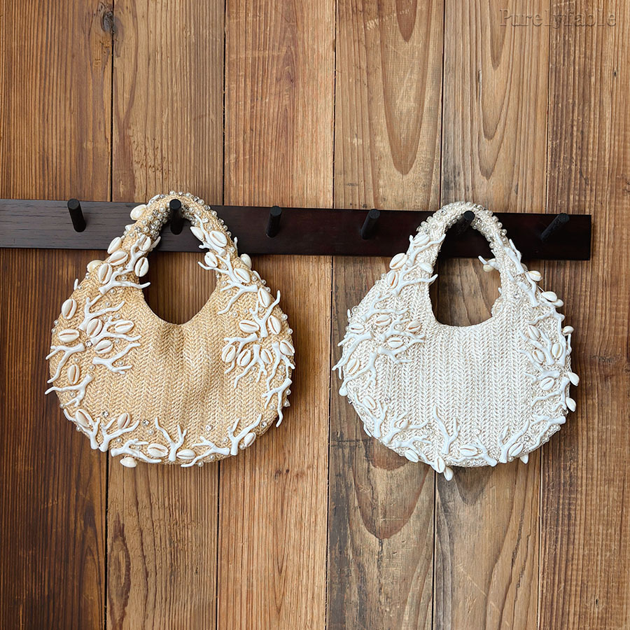 Off White Hand Woven Bag
