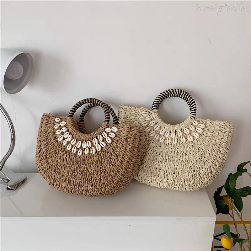 Coffee Colored  Woven HandBag