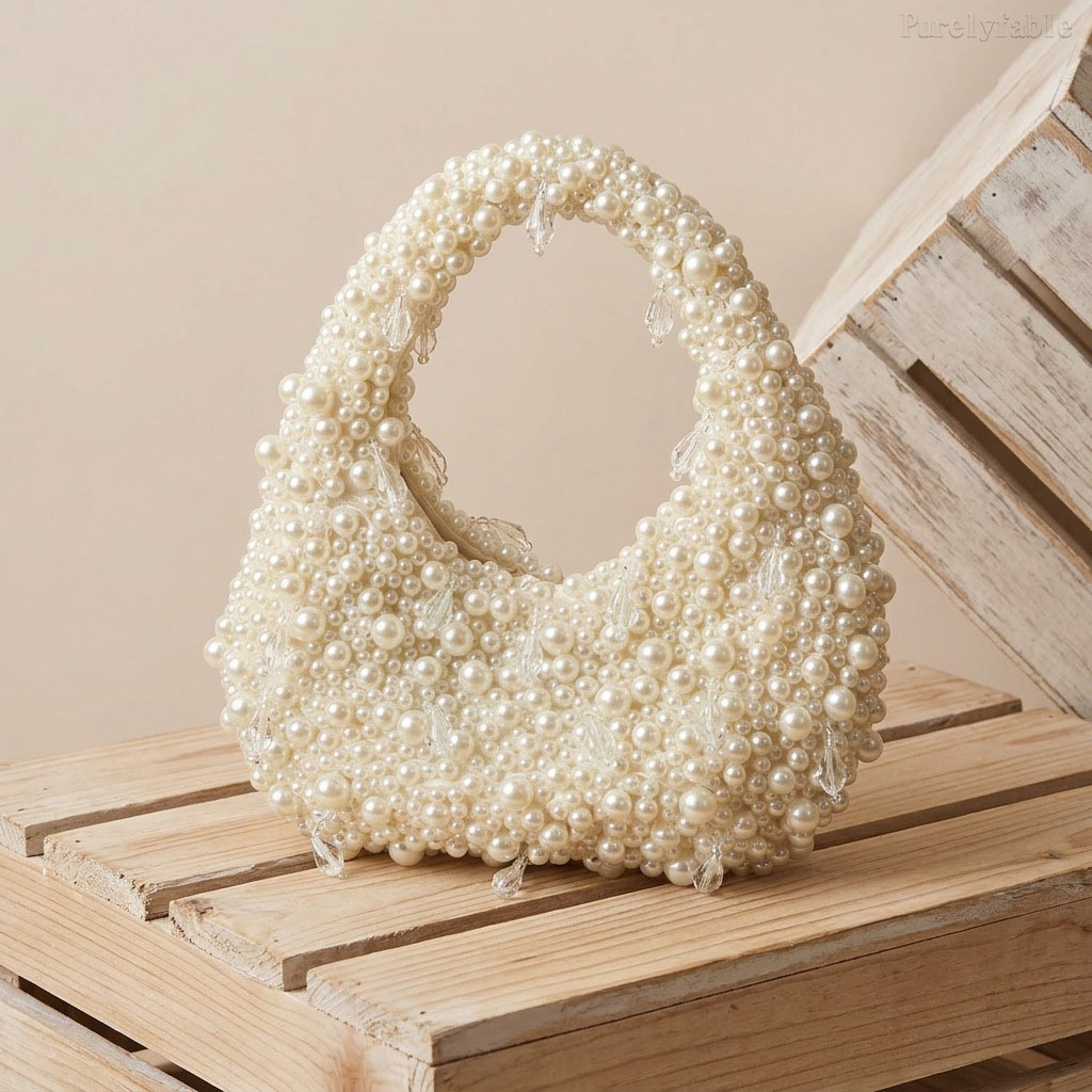 White Bead HandBag