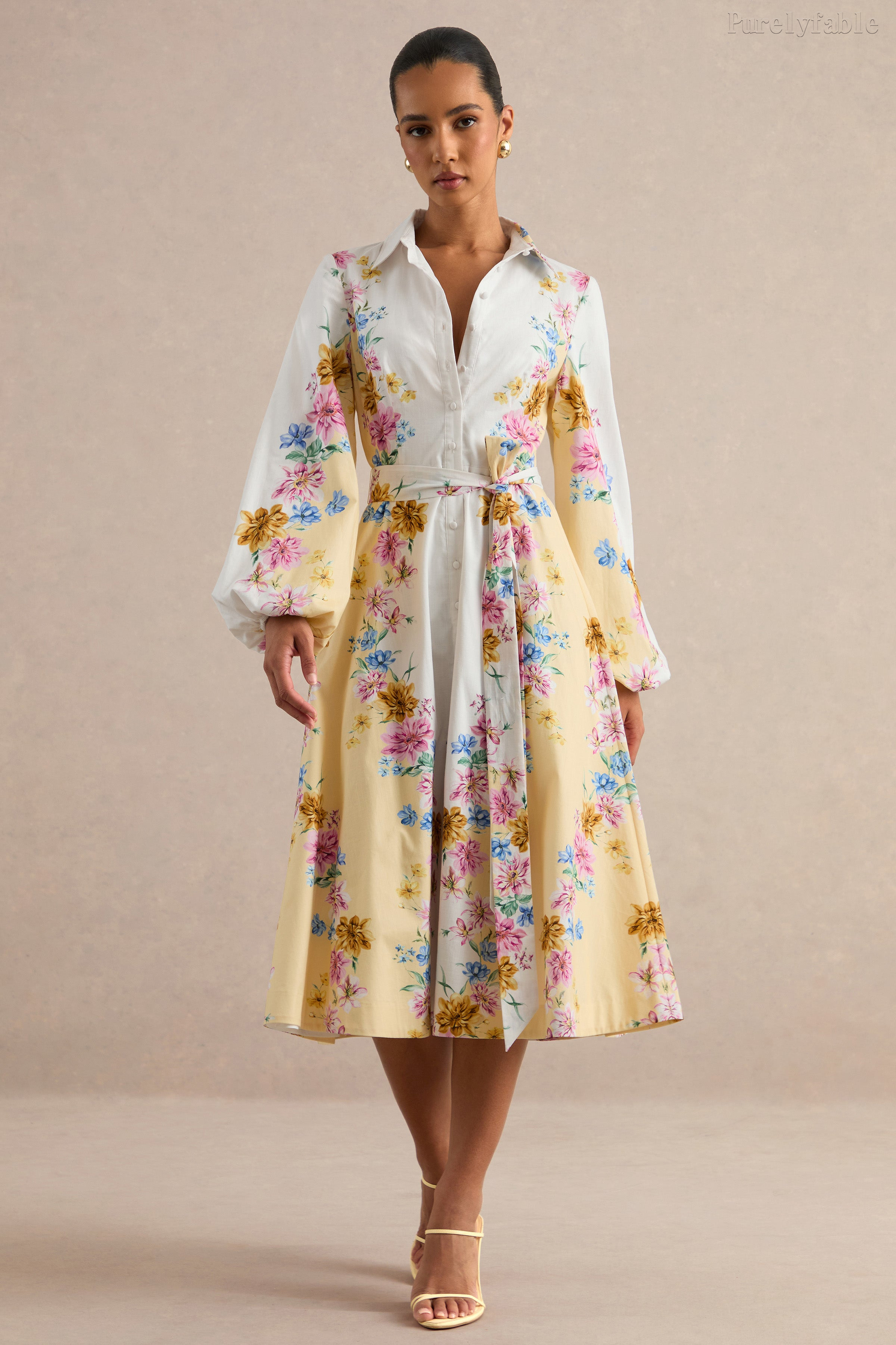 Xiomara Multi-Color Printed Blouse-Style Dress