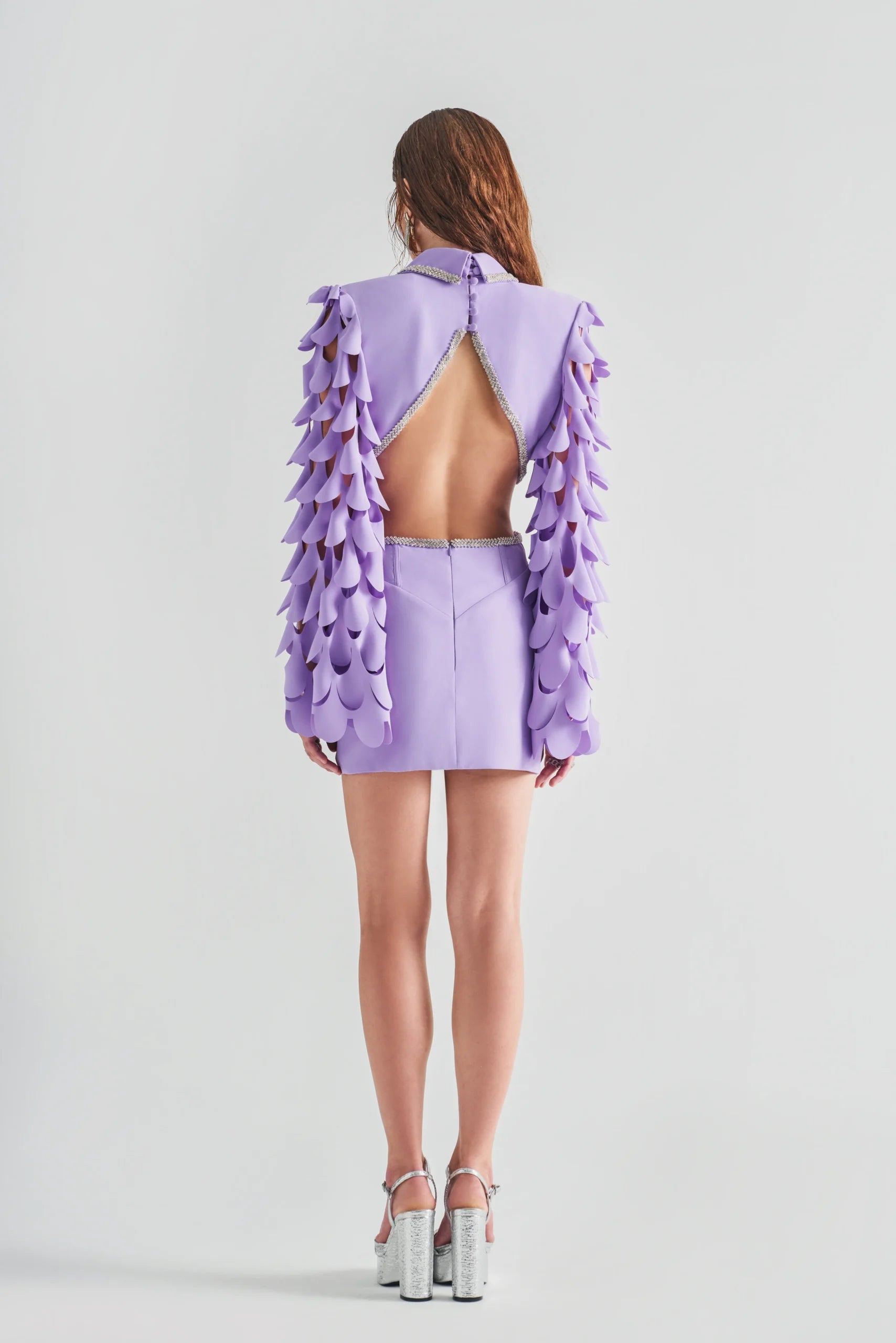 Katia Purple Lace Layered Mini Skirt