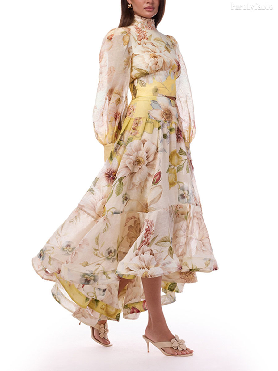 Ilaria Vintage-Print Dress Set