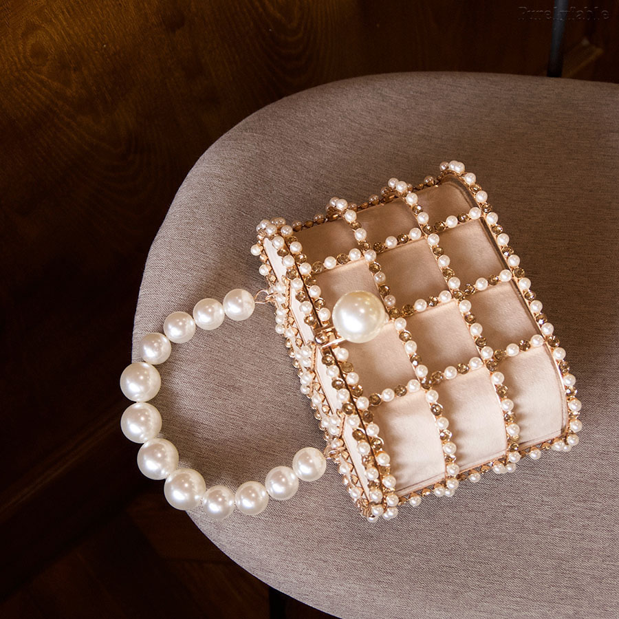 White Bird Cage Banquet Bag