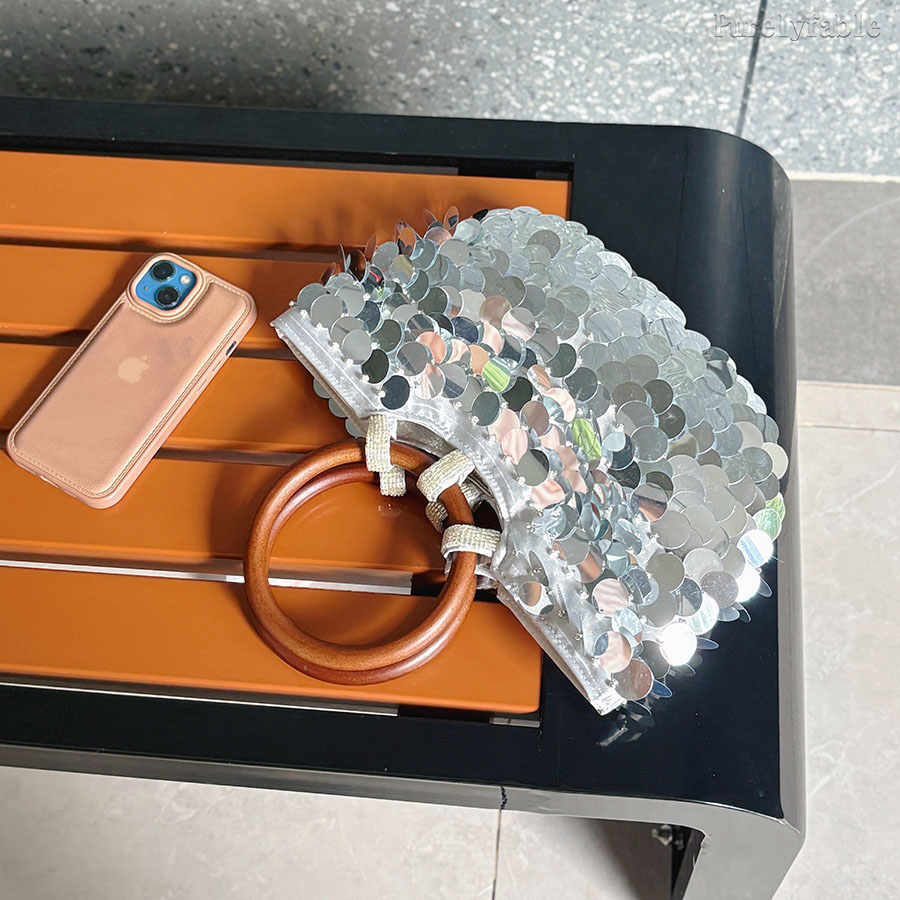 Silver Circular Handbag