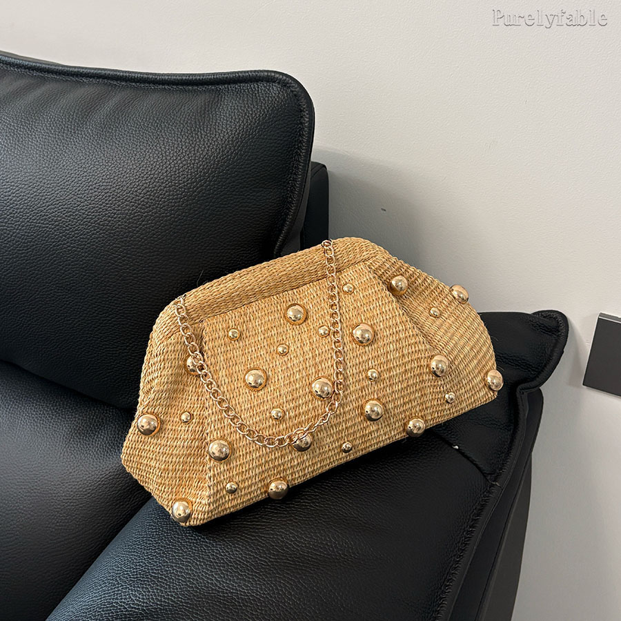 Khaki Woven HandBag