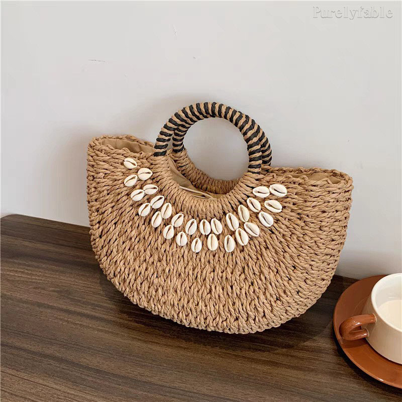 Coffee Colored  Woven HandBag