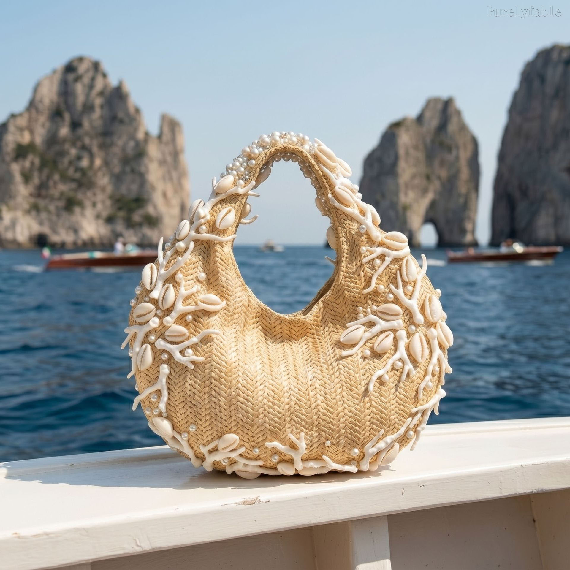 Ivory White Crescent Tote Bag