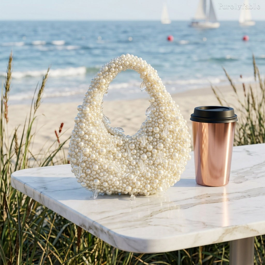 White Bead HandBag