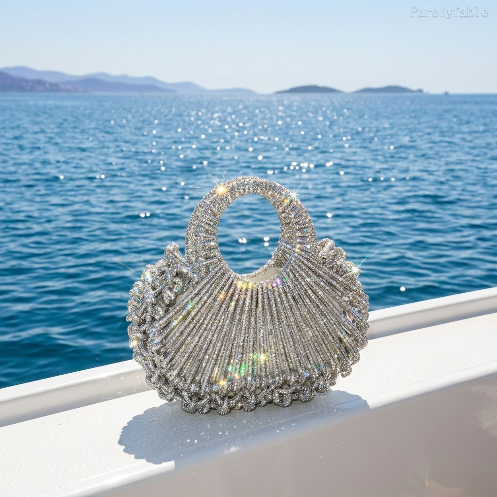 Silver Rhinestone Banquet Bag
