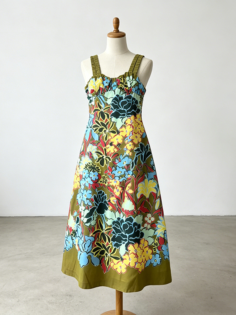 Azalea Colorful Floral Strappy Dress
