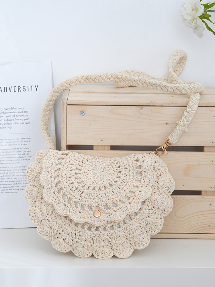 Khaki Knitted Crossbody Bag