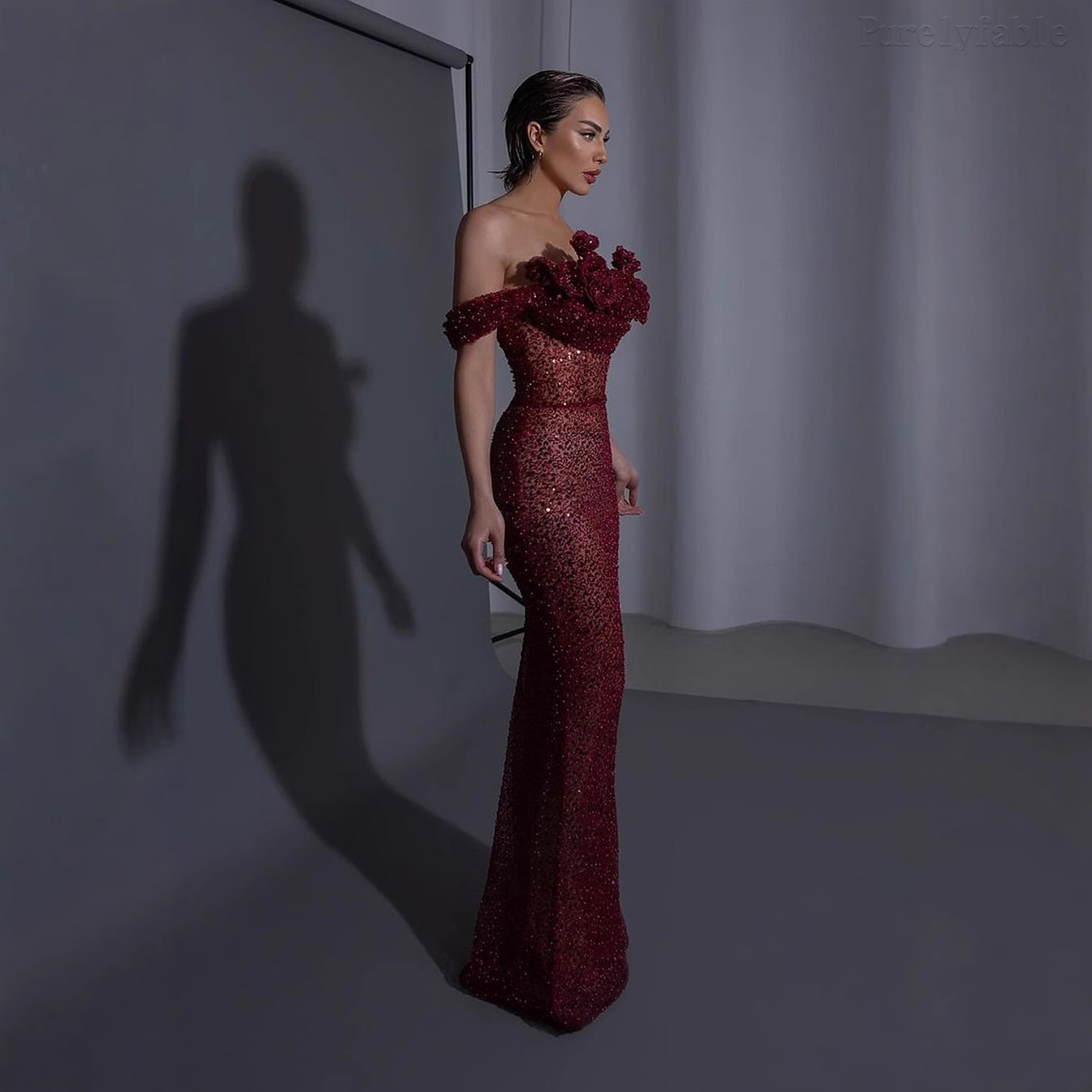 Yasmin Red Ruffled Maxi Skirt