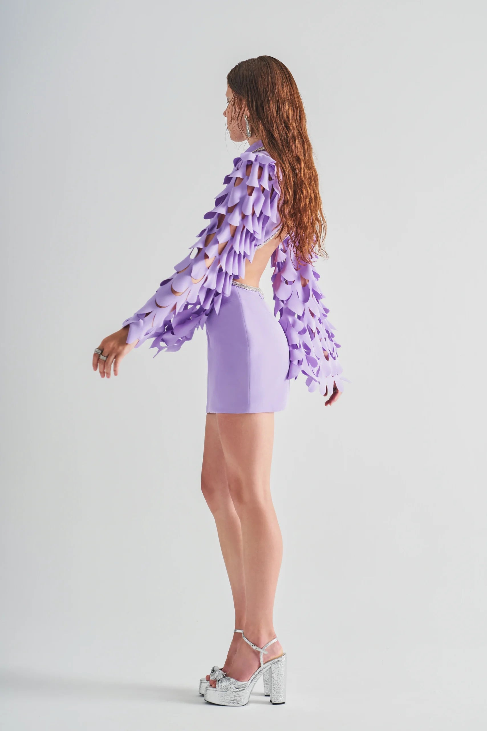 Katia Purple Lace Layered Mini Skirt