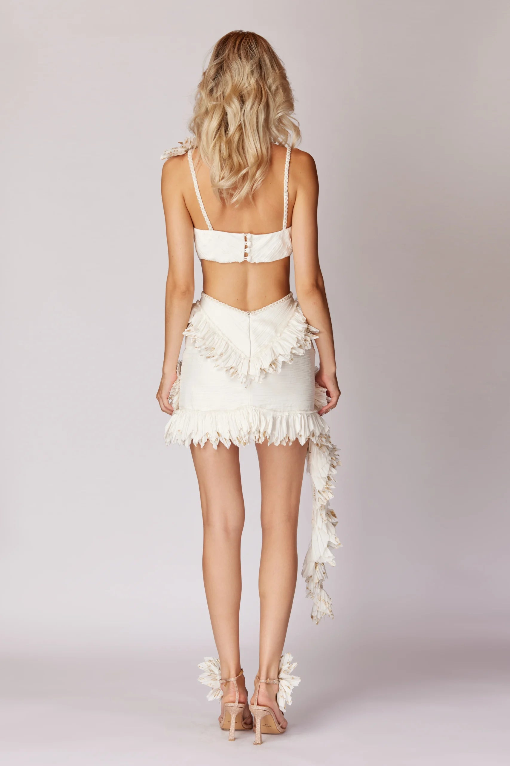 Coralie White Feather Mini Skirt