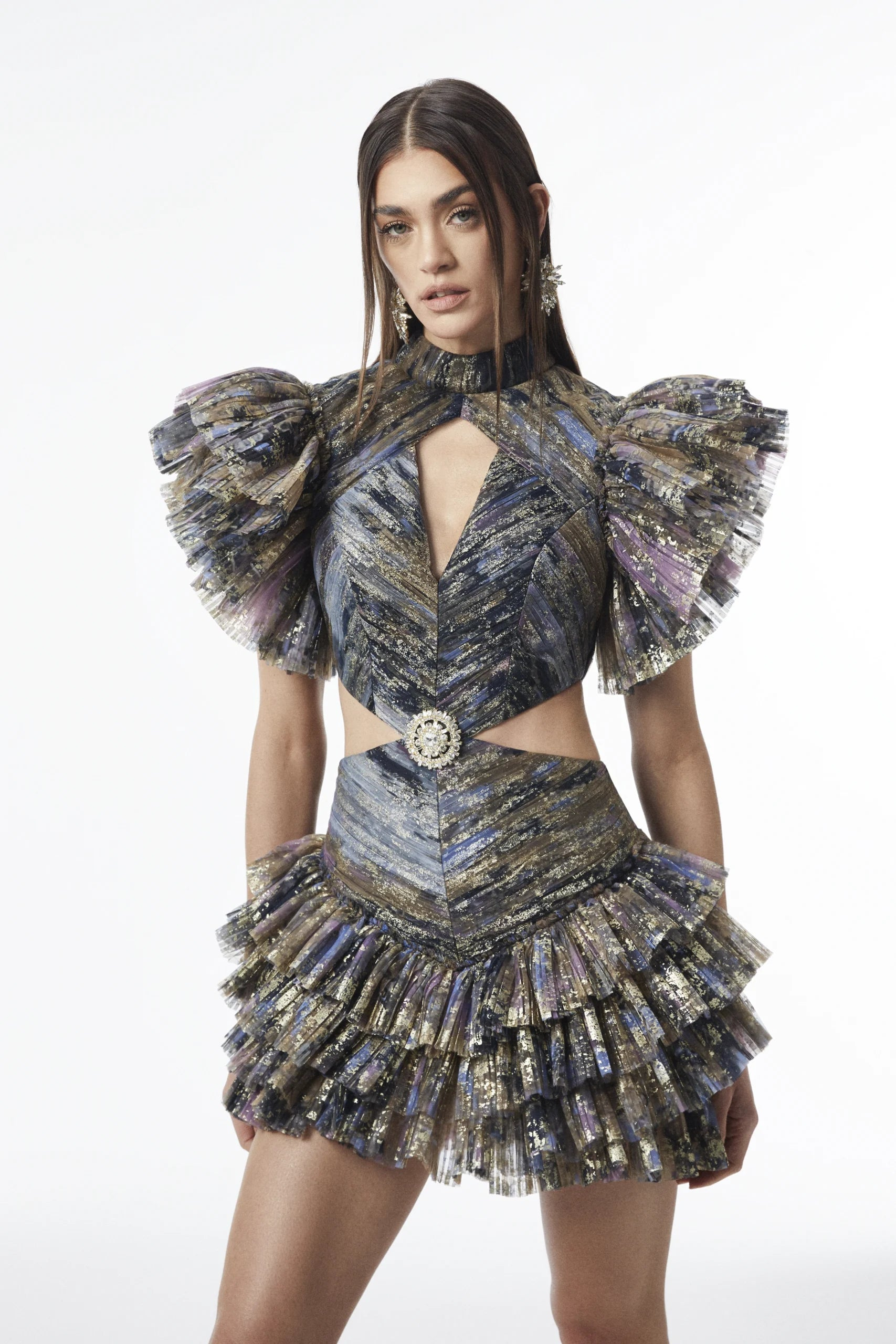 Coralie Openwork Layered Ruffle Skirt