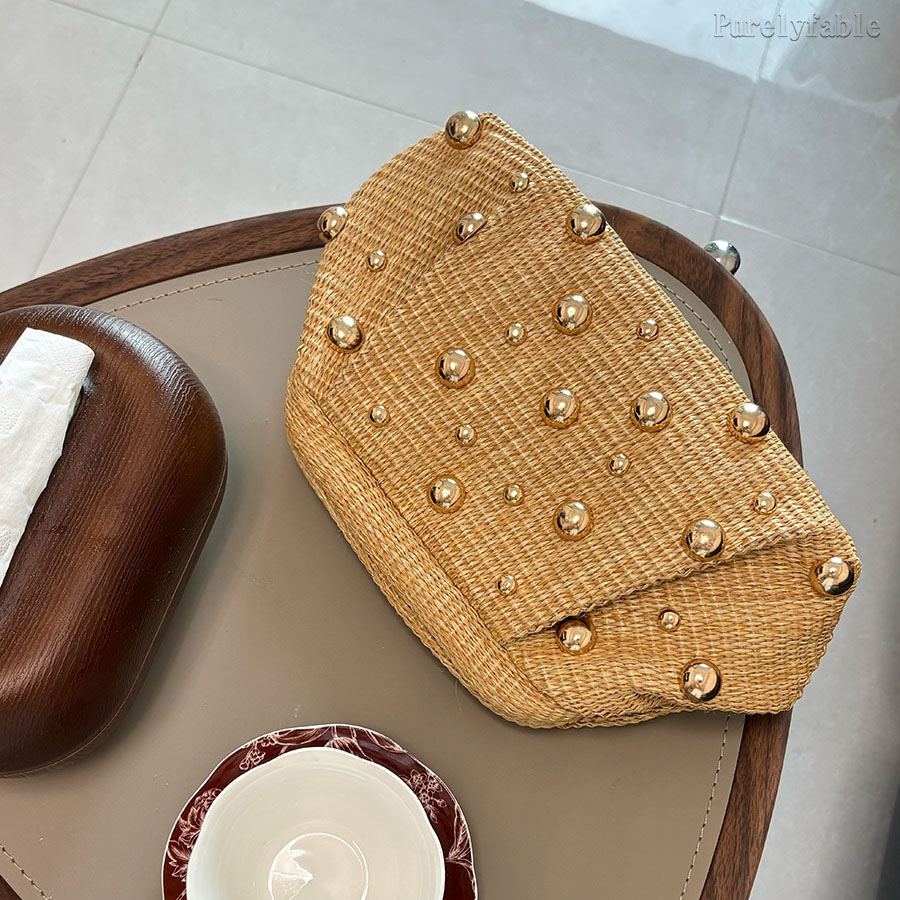 Khaki Woven HandBag