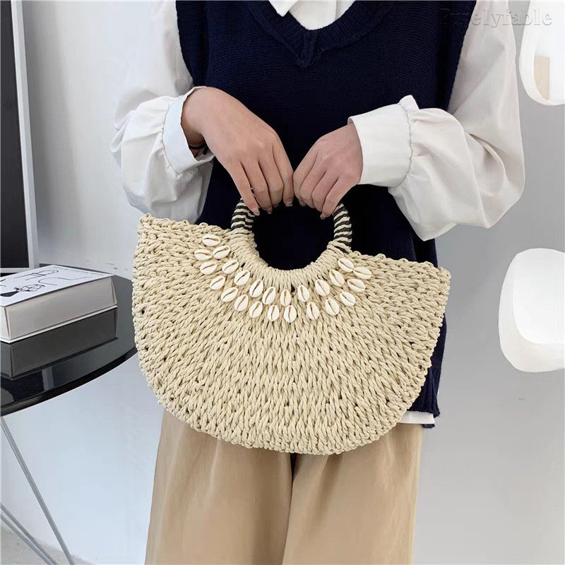 Coffee Colored  Woven HandBag
