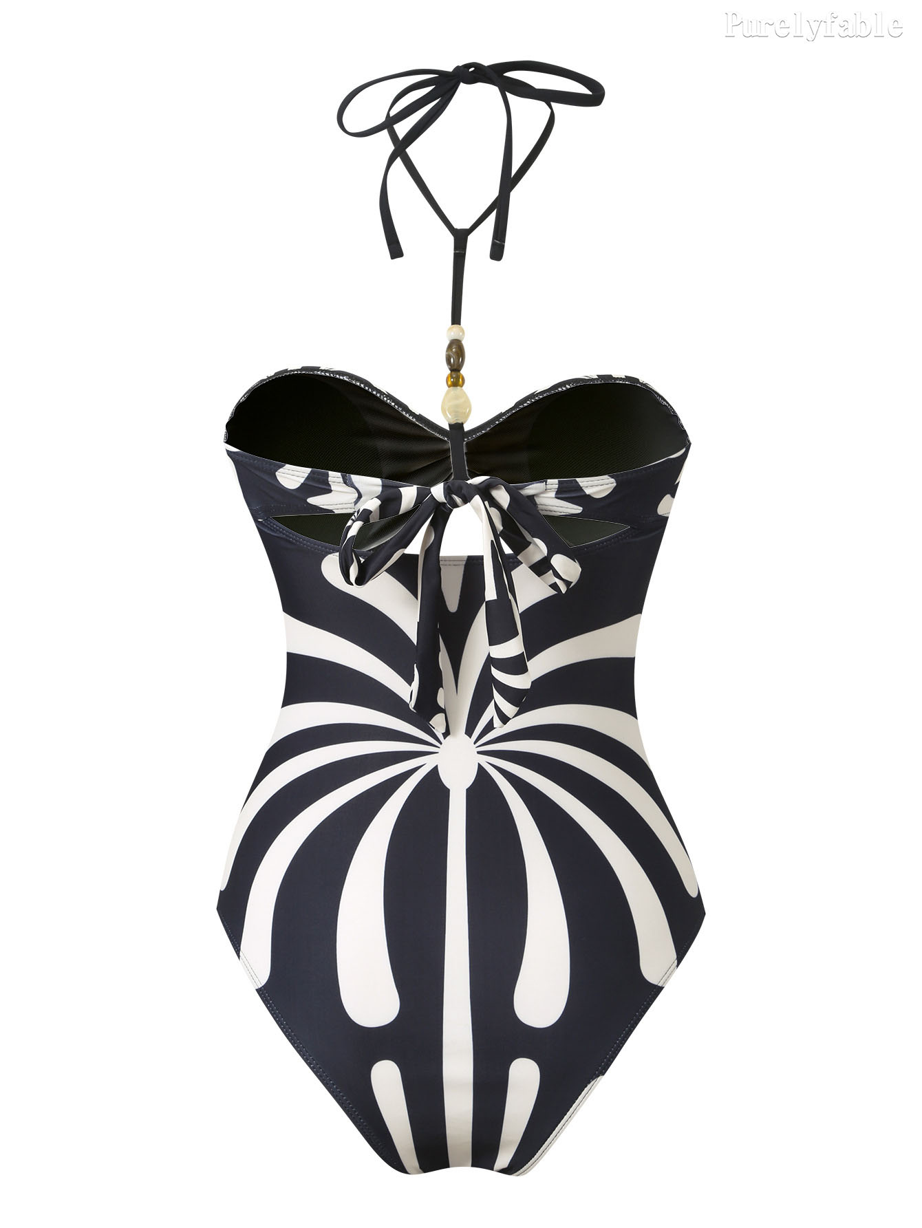 Cecelia Black Swimsuit Wrapped Skirt Two-Piece Set