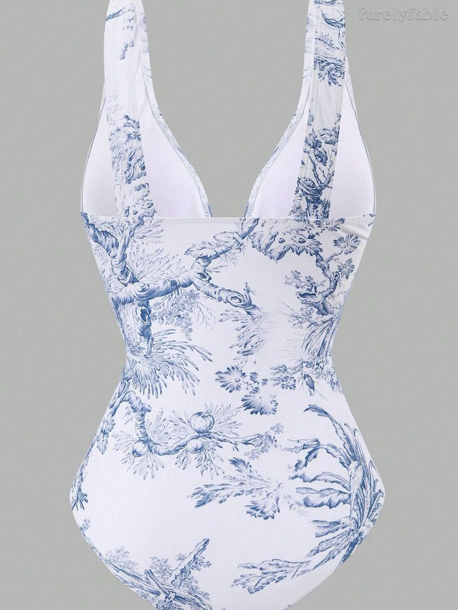 Camilla Blue Sexy Swimsuit Wrap Skirt Set