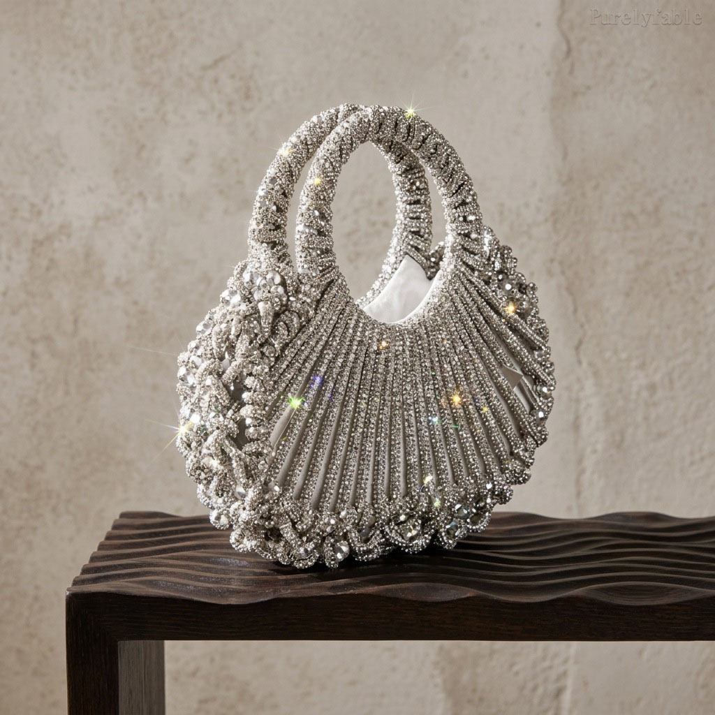Silver Rhinestone Banquet Bag