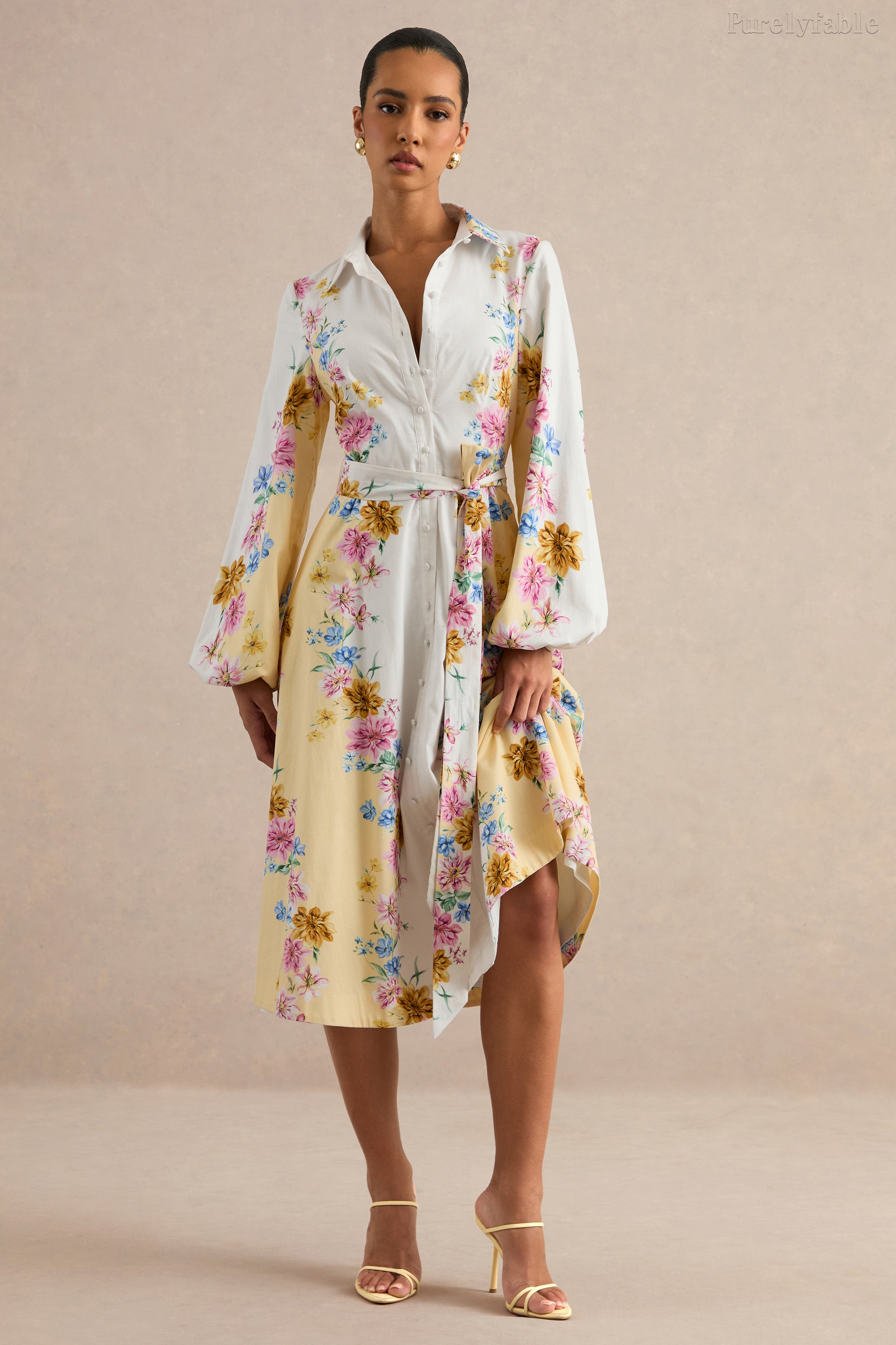Xiomara Multi-Color Printed Blouse-Style Dress