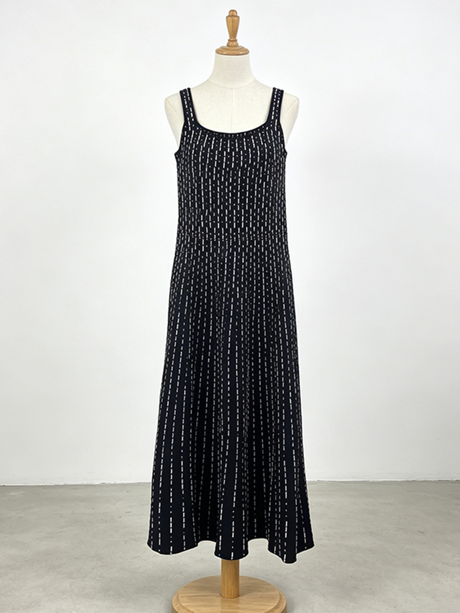 Azalea Black Striped Slip Dress