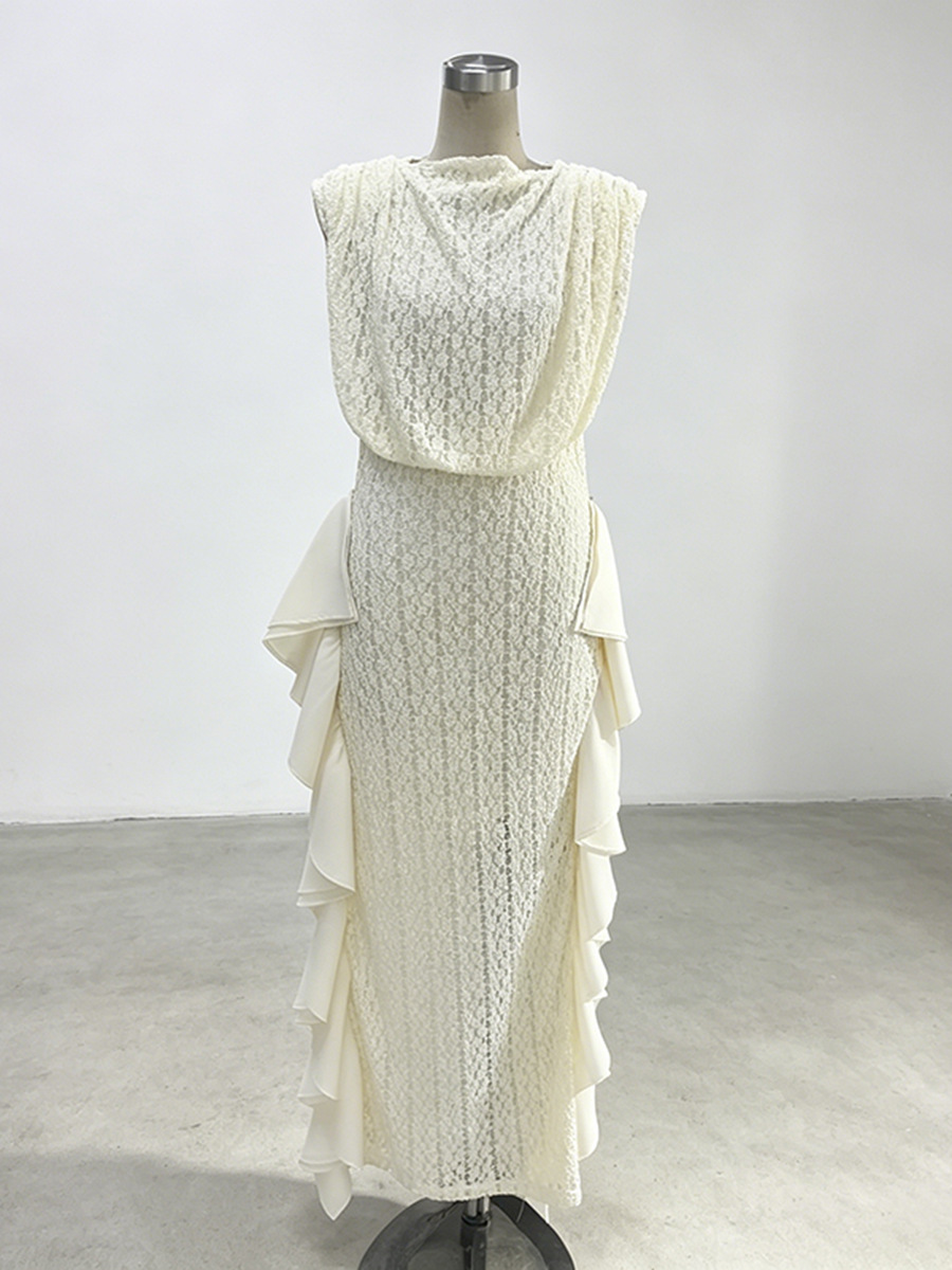 Azalea White Ruffled Bodycon Skirt