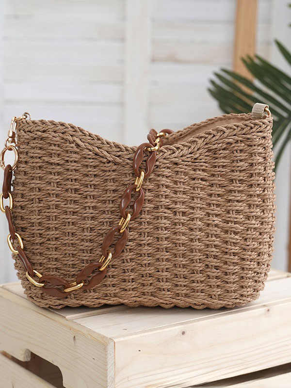 Off-White Straw Underarm Bag