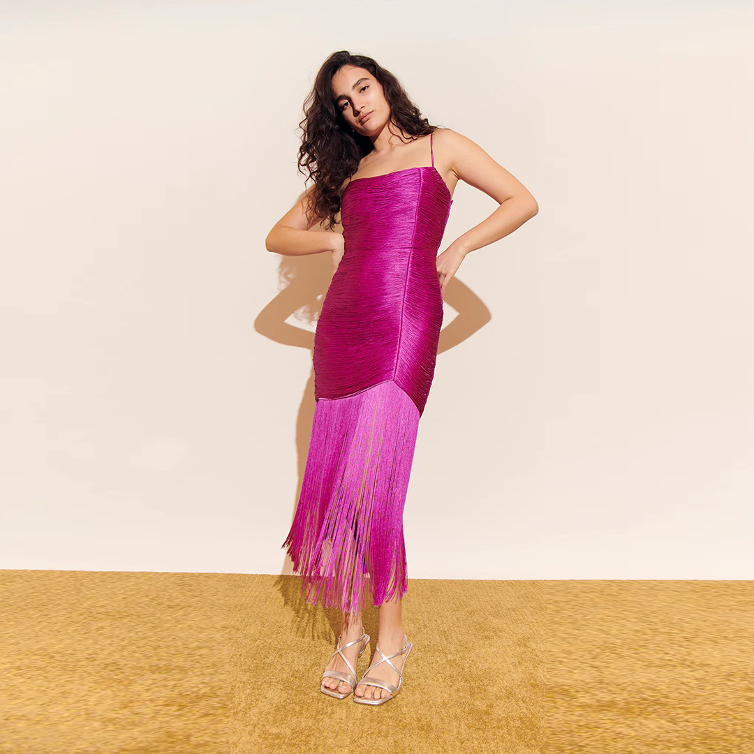 Brynn Pink Tassel SusPender Dress
