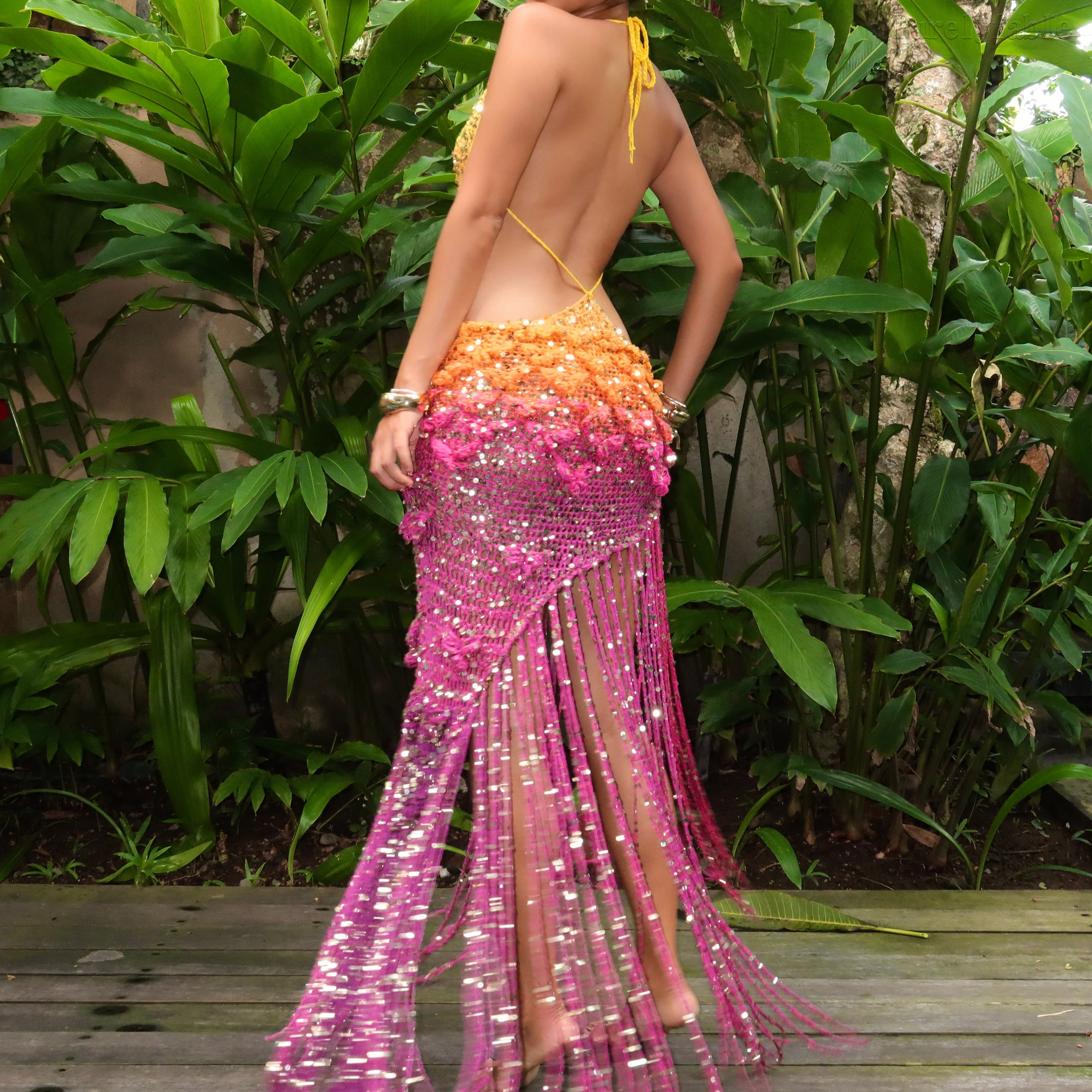 Paloma Ombré Crochet Tassel Skirt