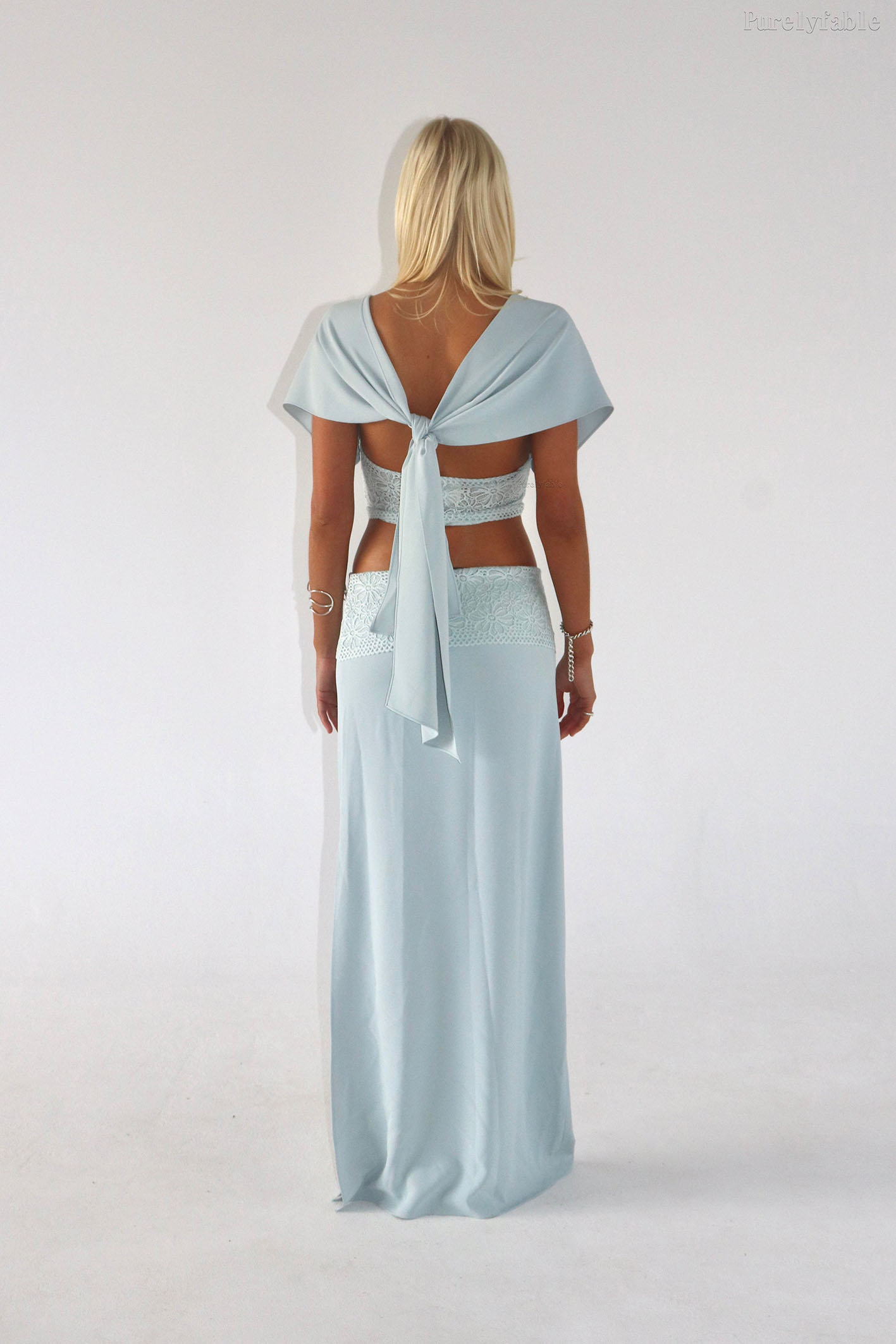 Alina White Short Top Irregular Skirt Ttwo-Piece Set