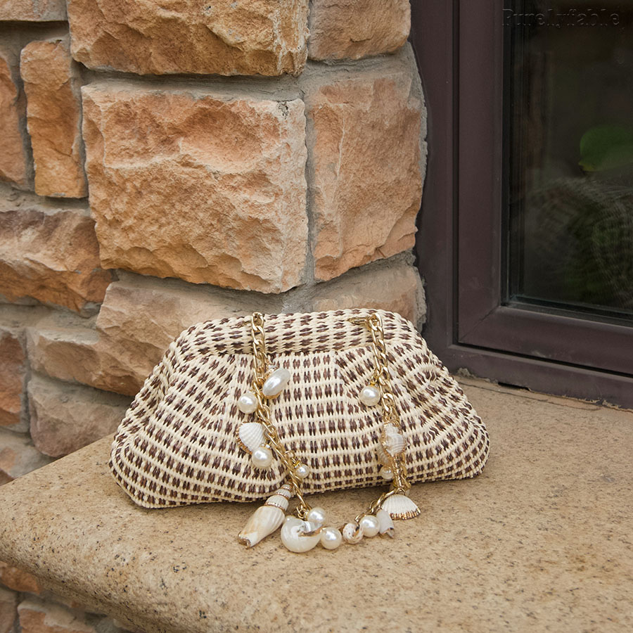 Beige Woven Cloud Bag