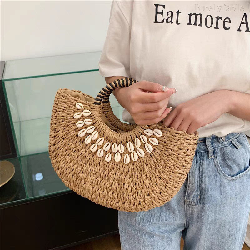 Coffee Colored  Woven HandBag