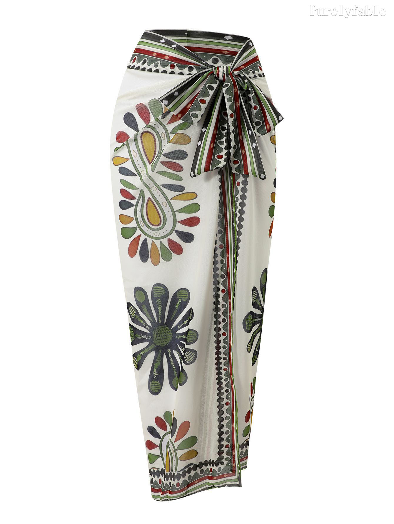 Celeste White Bikini Wrap Skirt Set